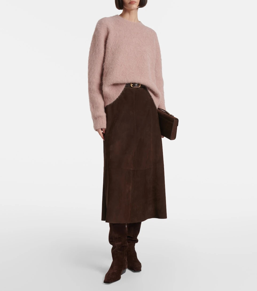 Vince - Suede midi skirt