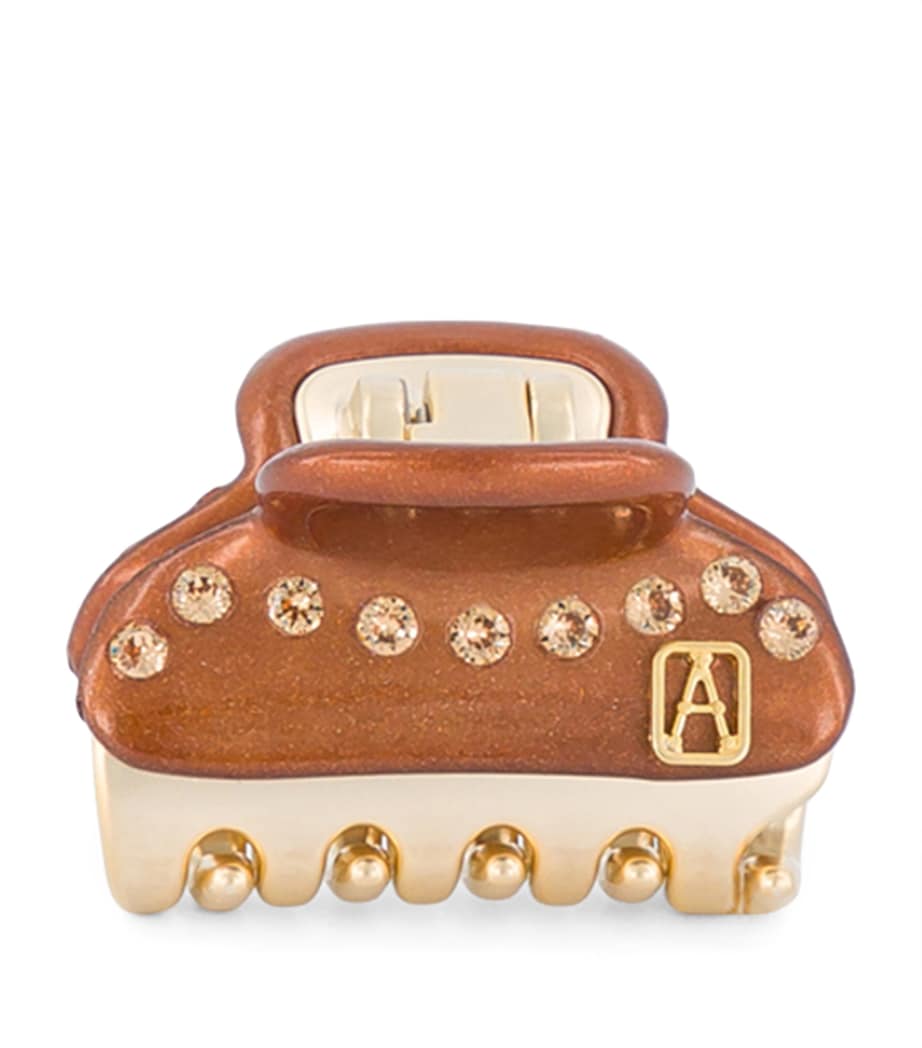 Gold-Plated Crystal-Embellished Claw Hair Clip