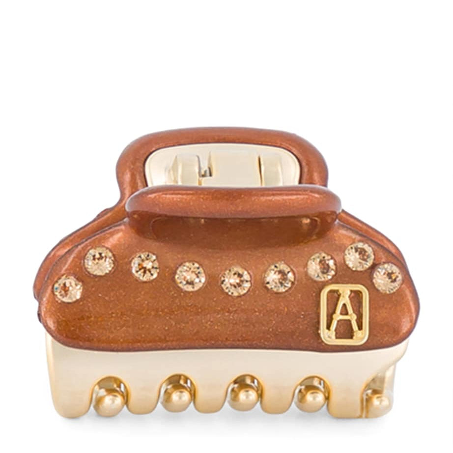 Gold-Plated Crystal-Embellished Claw Hair Clip