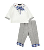 Cotton Polo Shirt, Trousers and Bow Tie Set (1-9 Months)