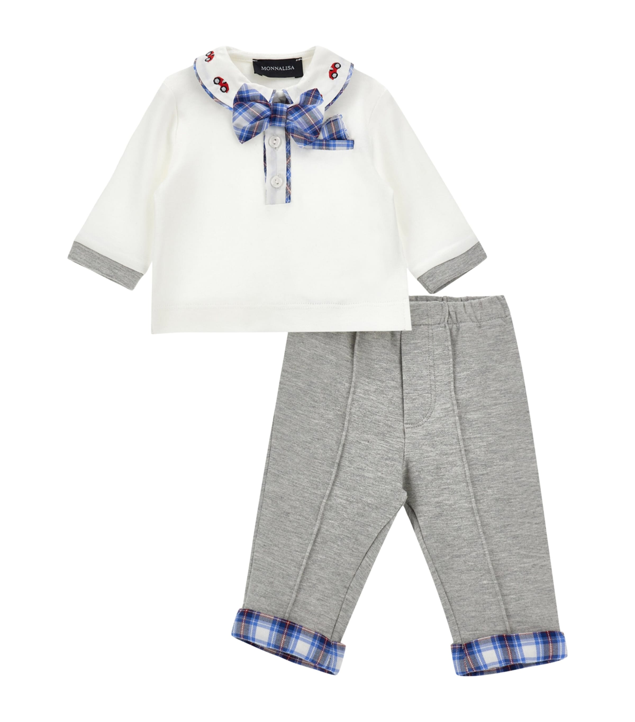 Cotton Polo Shirt, Trousers and Bow Tie Set (1-9 Months)