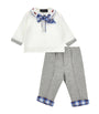 Cotton Polo Shirt, Trousers and Bow Tie Set (1-9 Months)