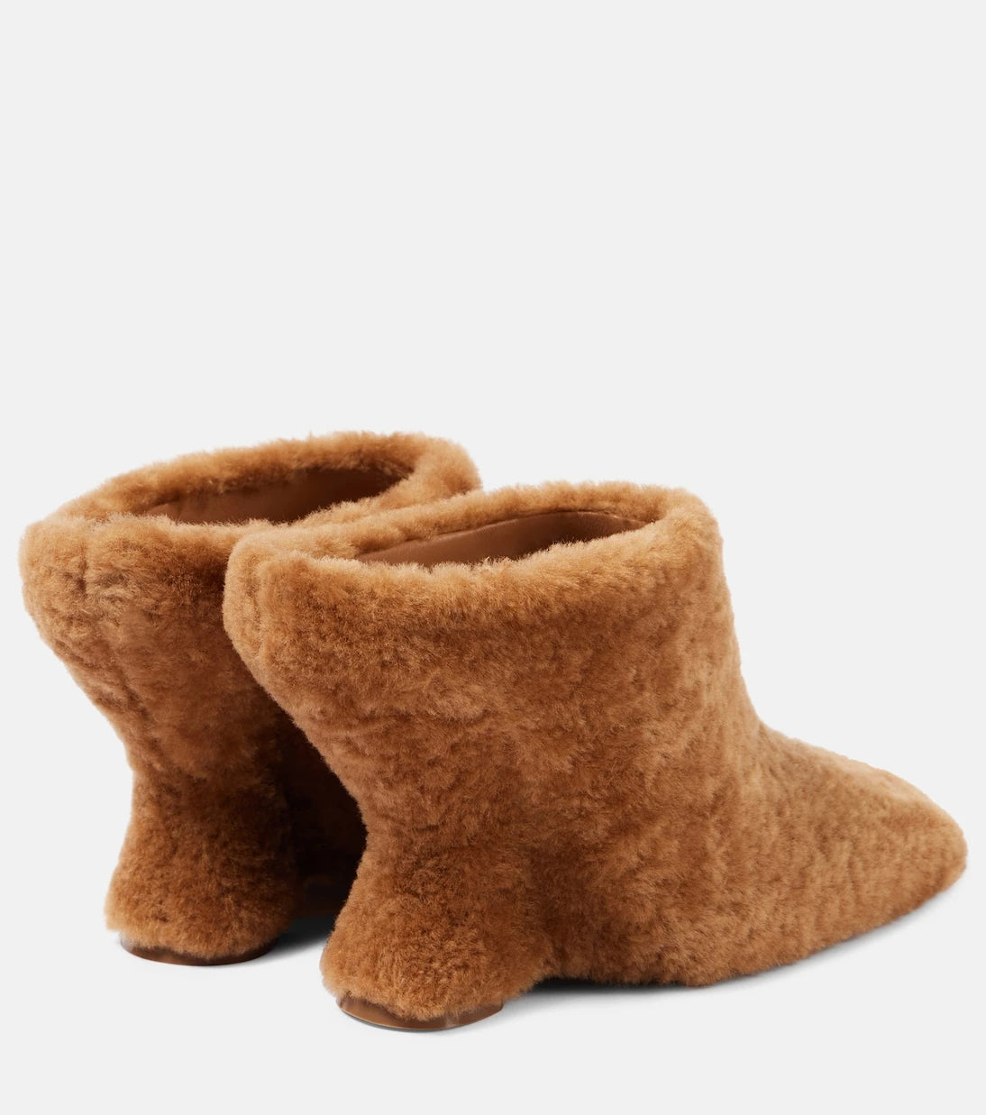 Dries Van Noten - Shearling wedge mules