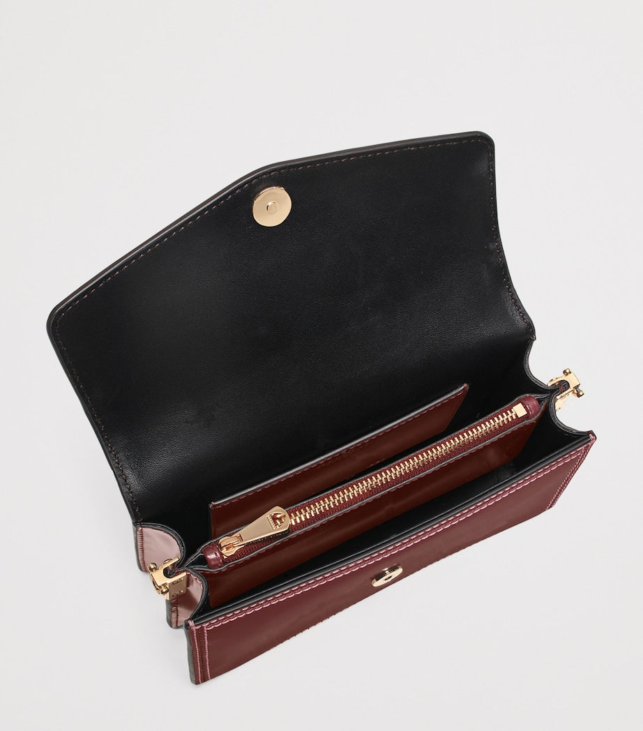 Aspinal Of London Burgundy Leather Eliza Clutch Bag