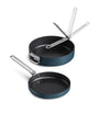 Set of 2 Space Non-Stick Folding Handle Frying Pans