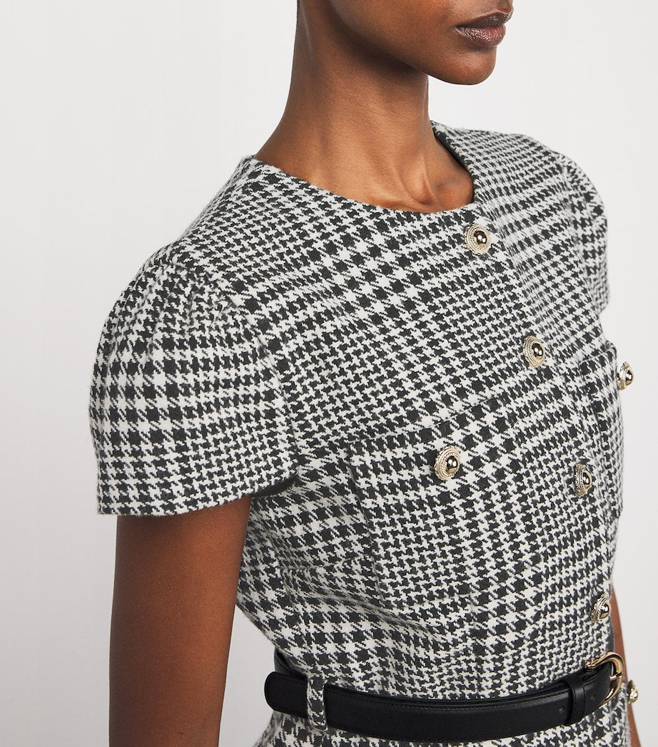 Self-Portrait Multi Houndstooth Tailored Midi Dress