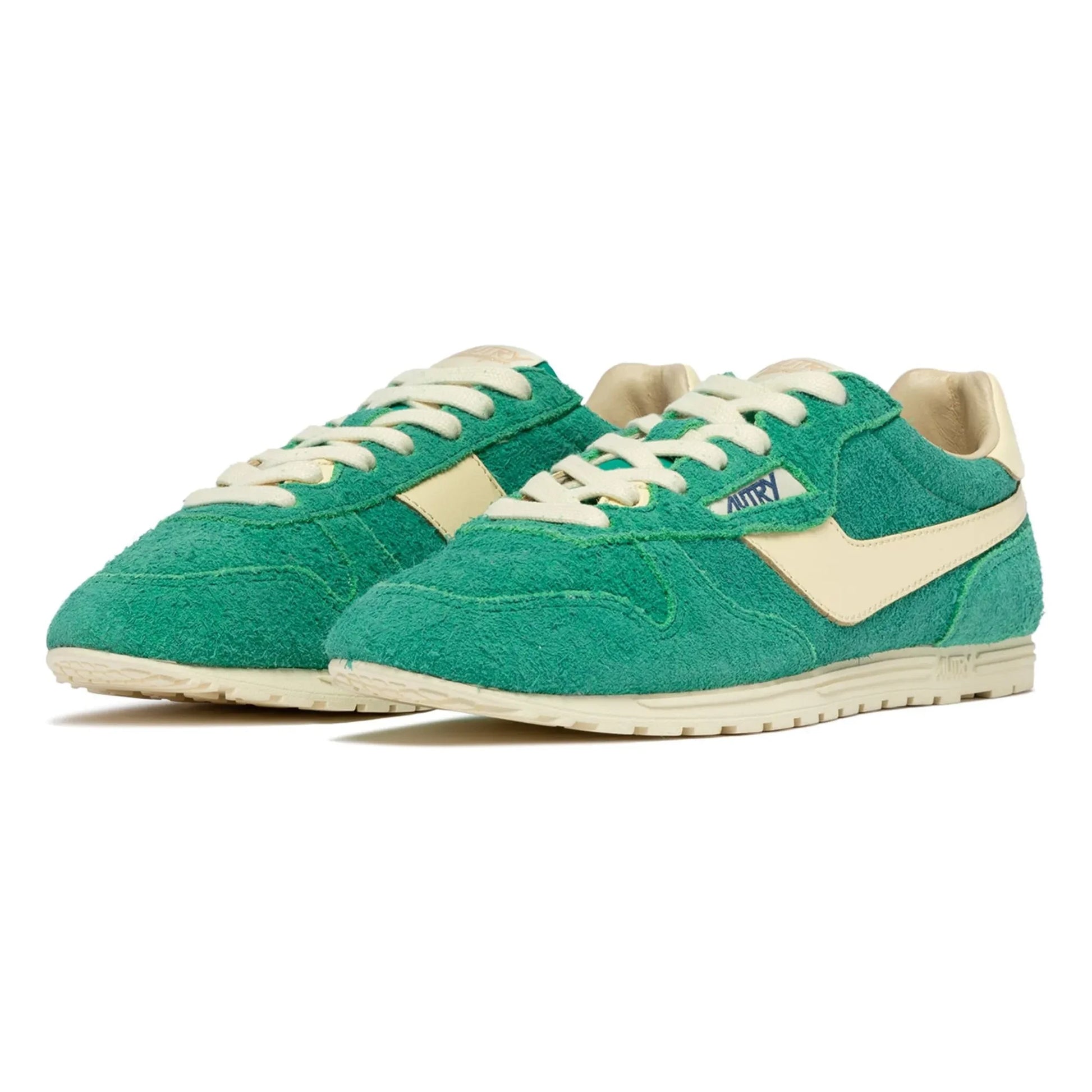 Autry - Windspin Low Two-tone Suede and Leather Sneakers | Green