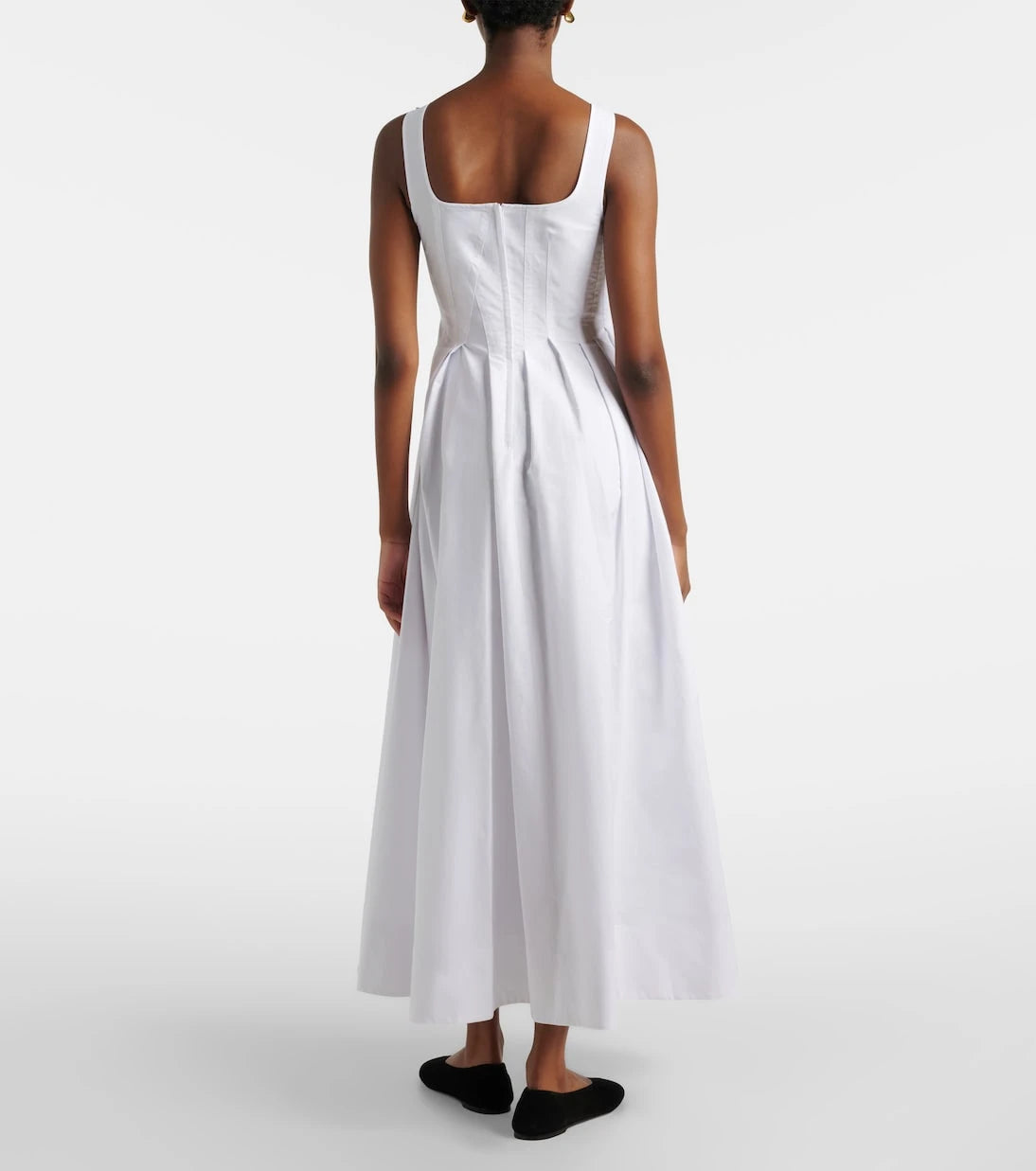 Sportmax - Giro cotton canvas midi dress