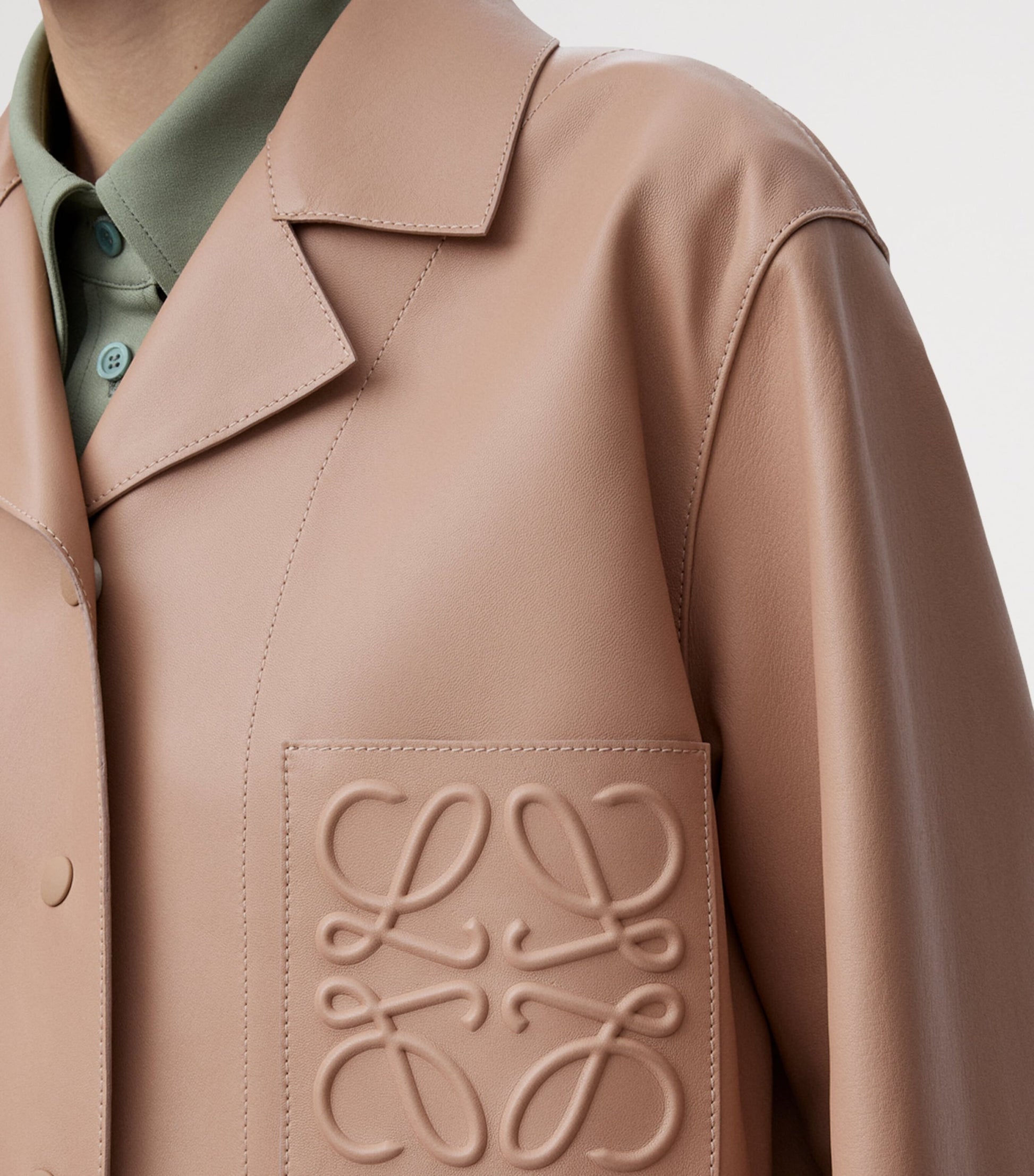 LOEWE Beige Leather Pyjama Blouse