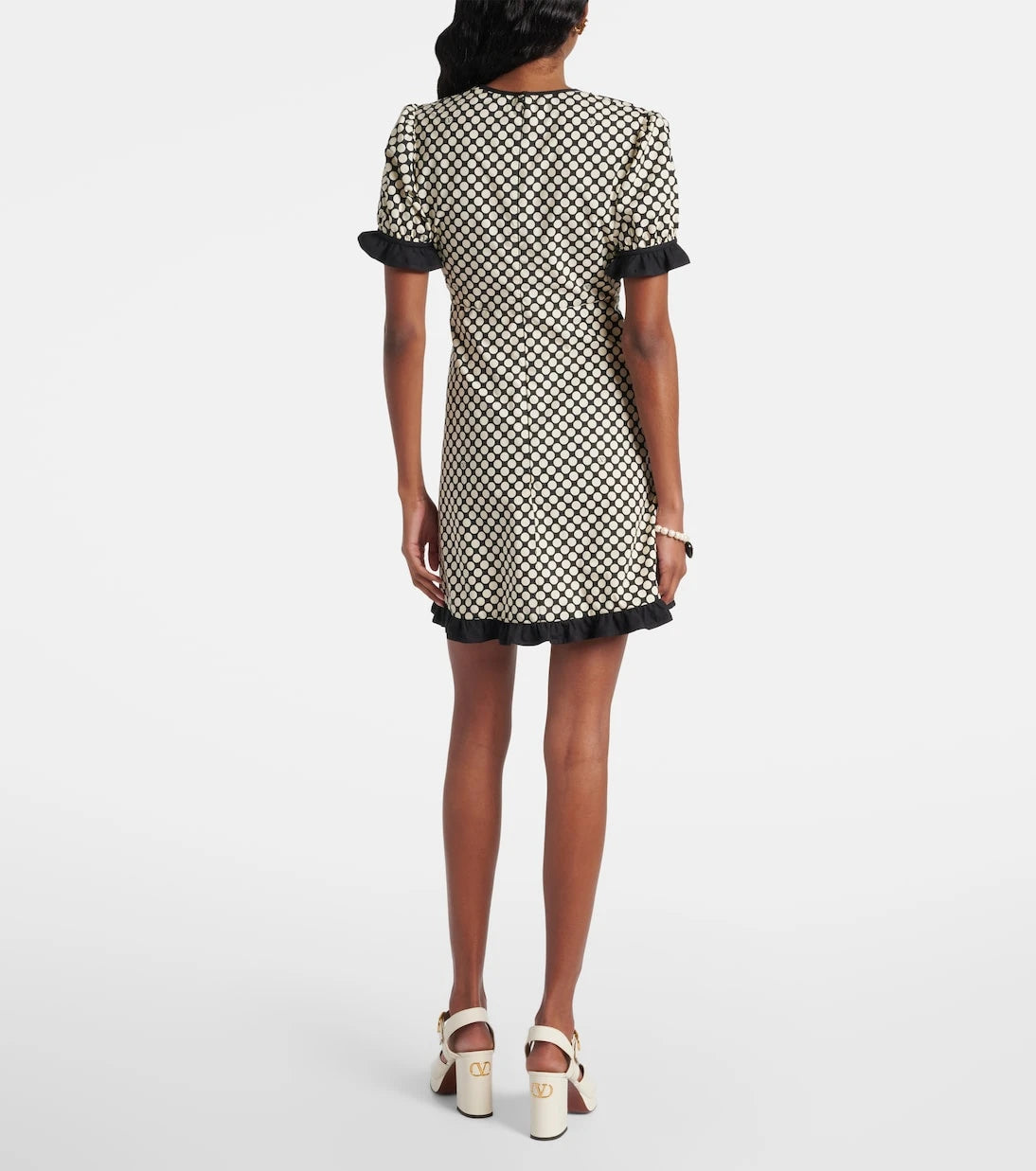 Valentino - Ruffled polka-dot cotton poplin minidress
