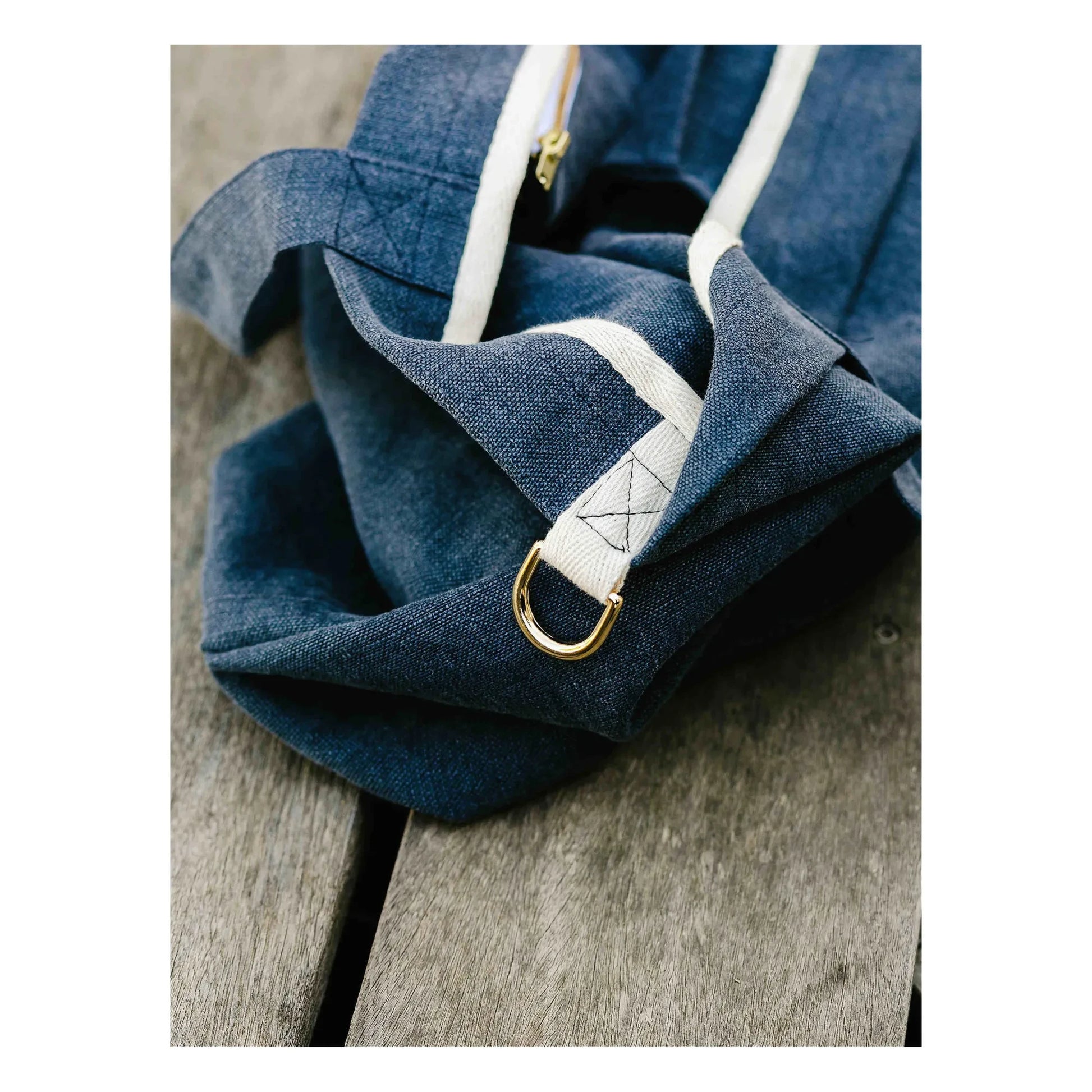 Adorna - Emma Linen tote bag | Navy blue