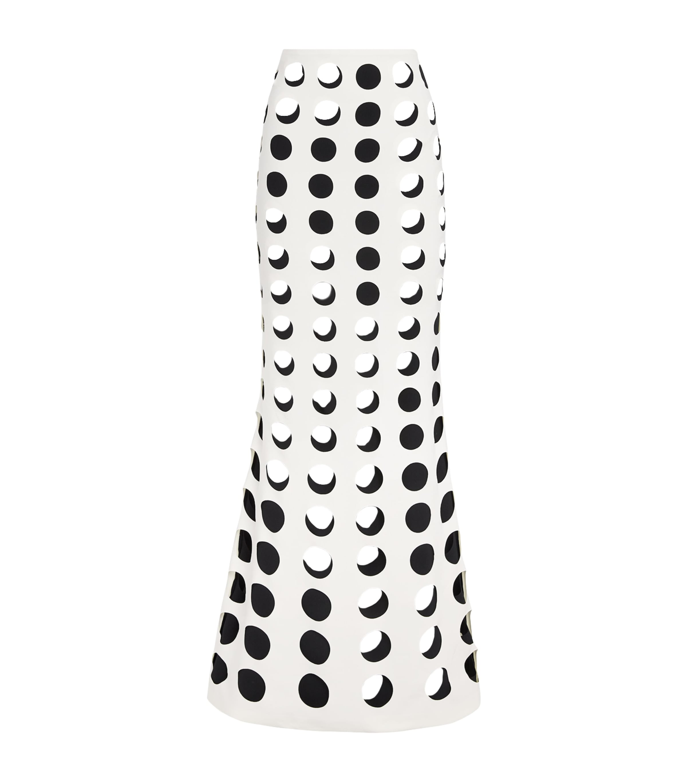 A.W.A.K.E. Mode White Layered Hole Maxi Skirt