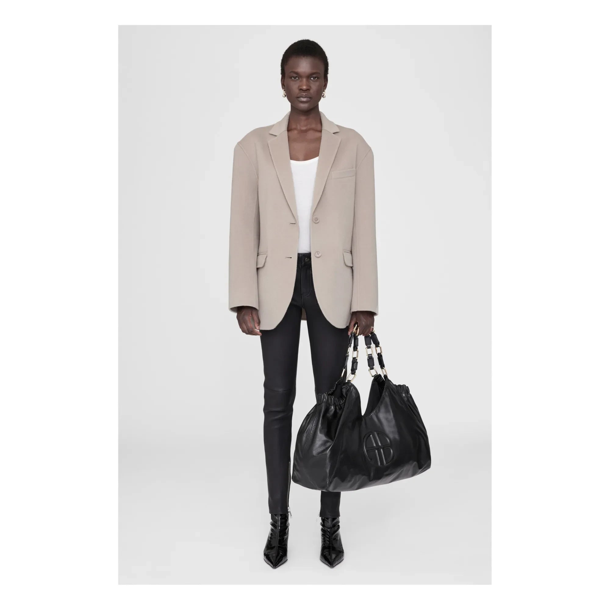 Anine Bing - Kate Leather shopping bag | Black