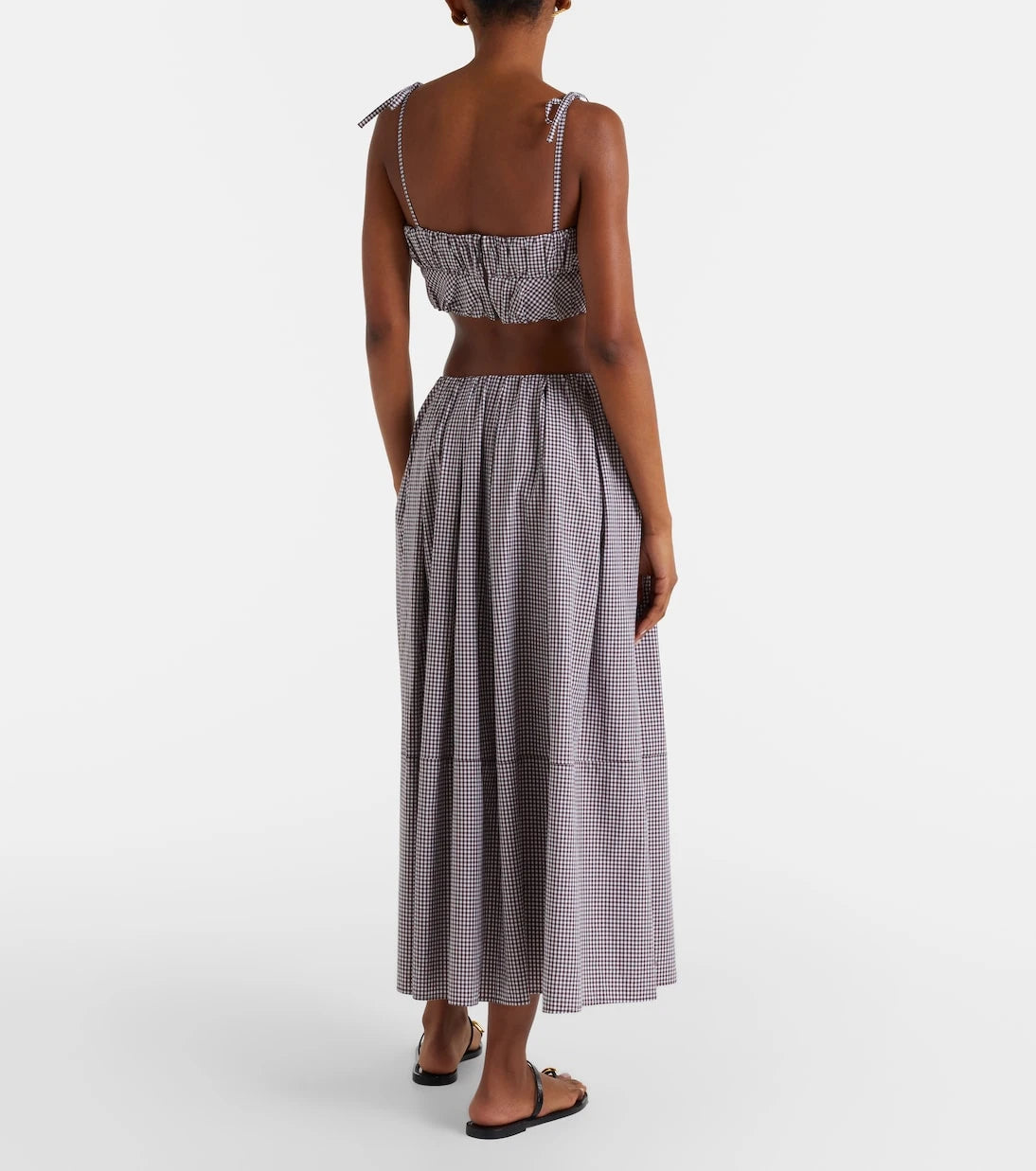 Faithfull - Solinas gingham cotton-blend midi skirt