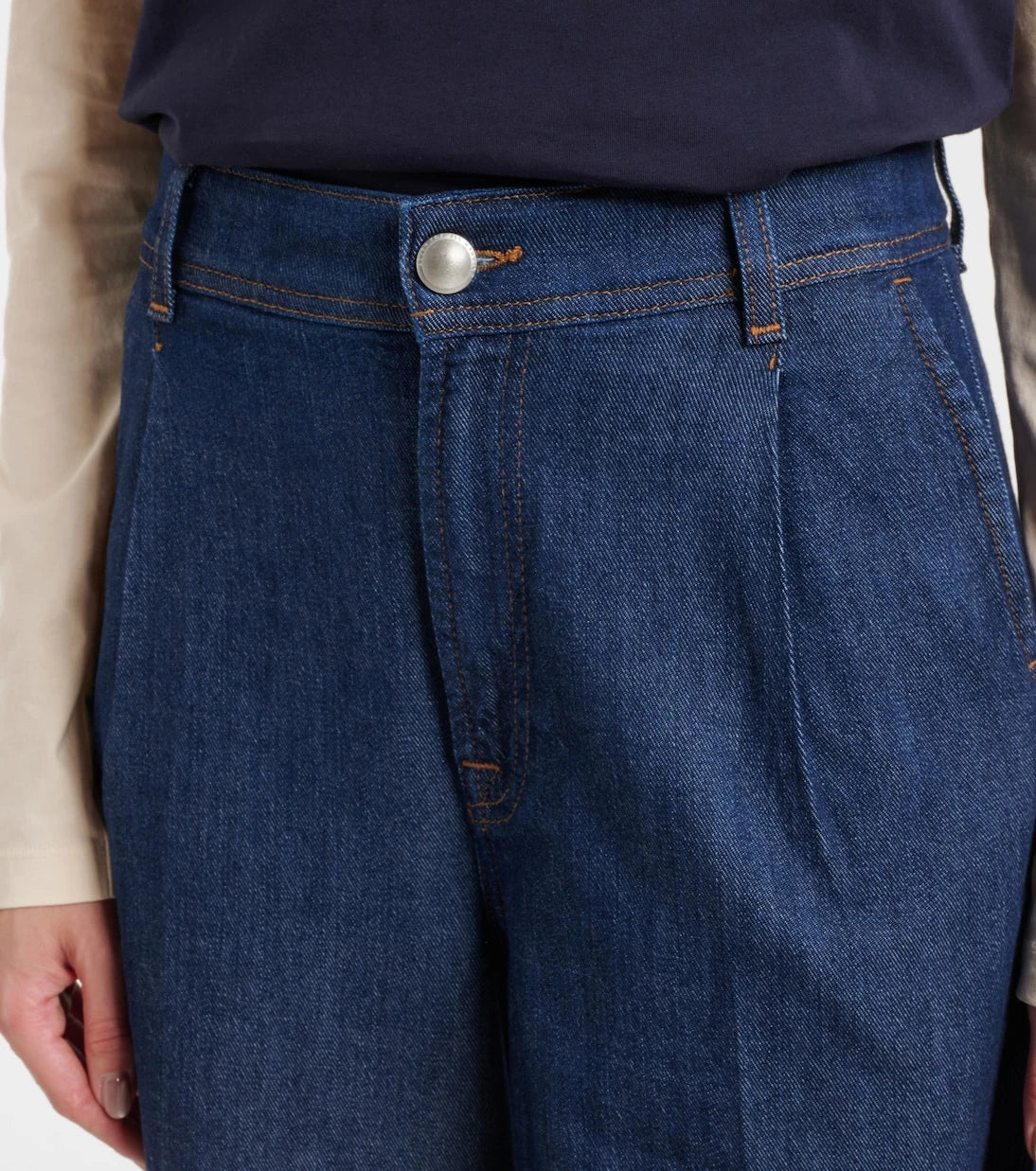 7 For All Mankind - Pleated high-rise wide-leg jeans