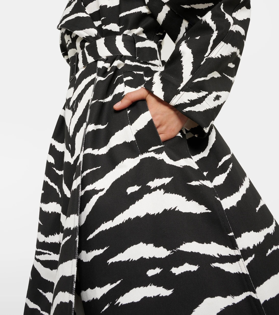 Alaïa - Zebra-print denim trench coat