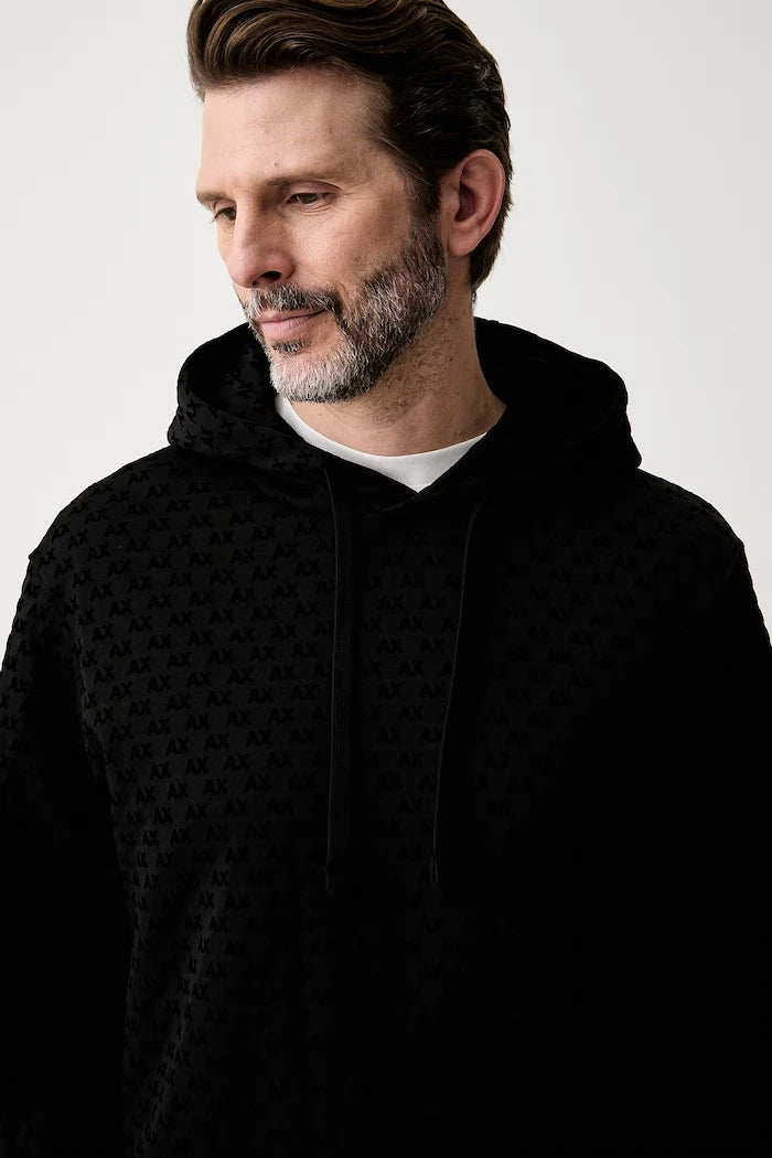 Armani Exchange капüşonlu erkek pamuklu sweatshirt