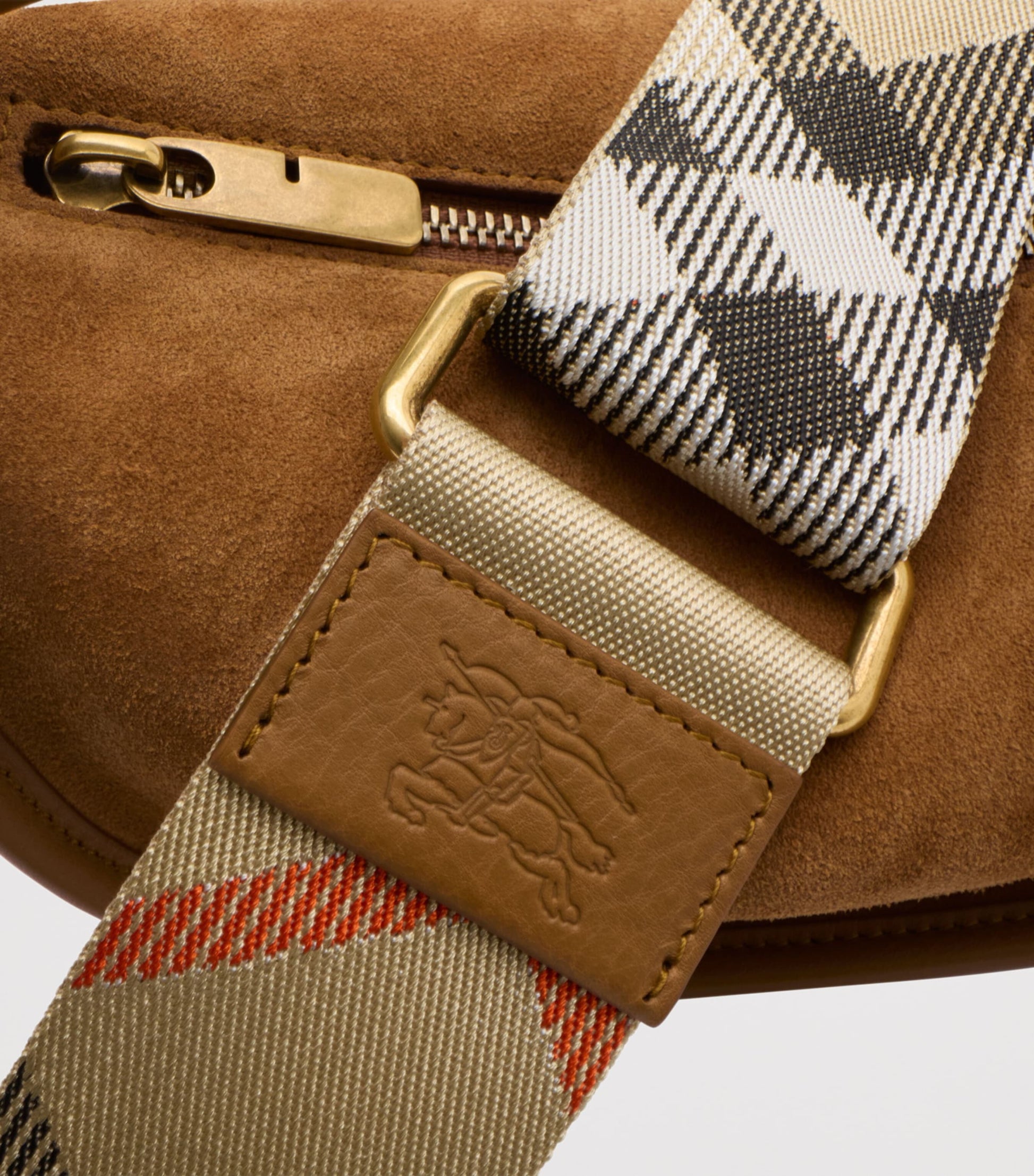 Burberry Beige Suede B Clip Shoulder Bag