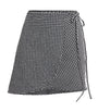 Hunza G Black Seersucker Gingham Mini Sarong