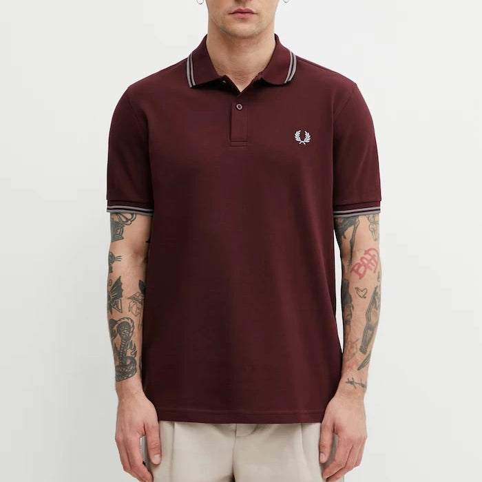 Fred Perry тениска с яка мъжка от памук