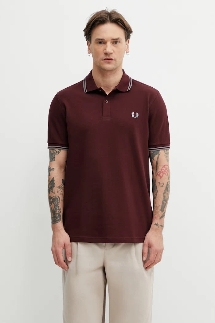 Fred Perry тениска с яка мъжка от памук