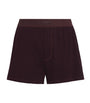 Skims Burgundy Stretch-Cotton Ribbed Boxer Shorts