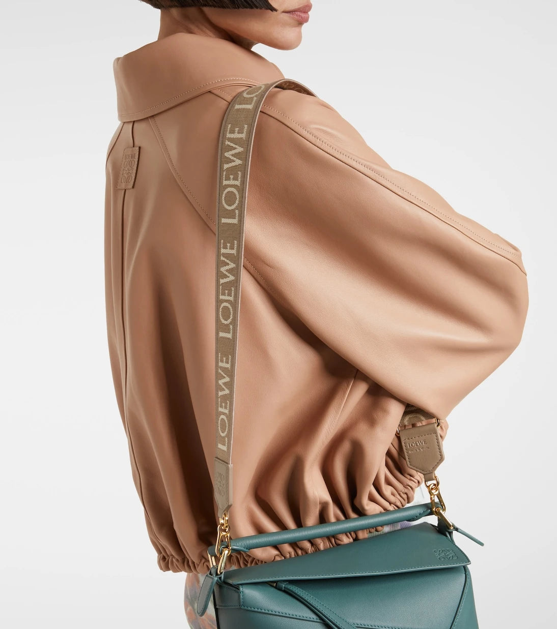 Loewe - Anagram leather-trimmed strap