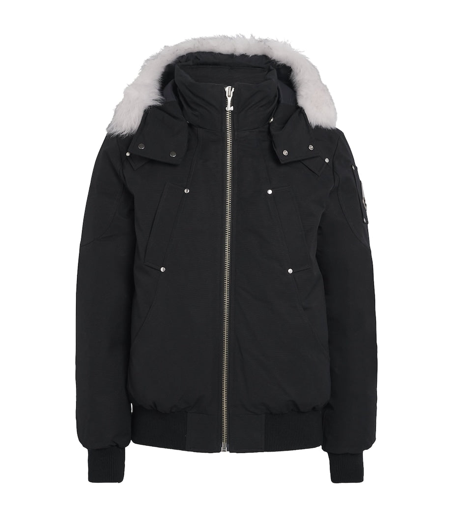 Moose Knuckles Black Down Original Ballistic Bomber Jacket