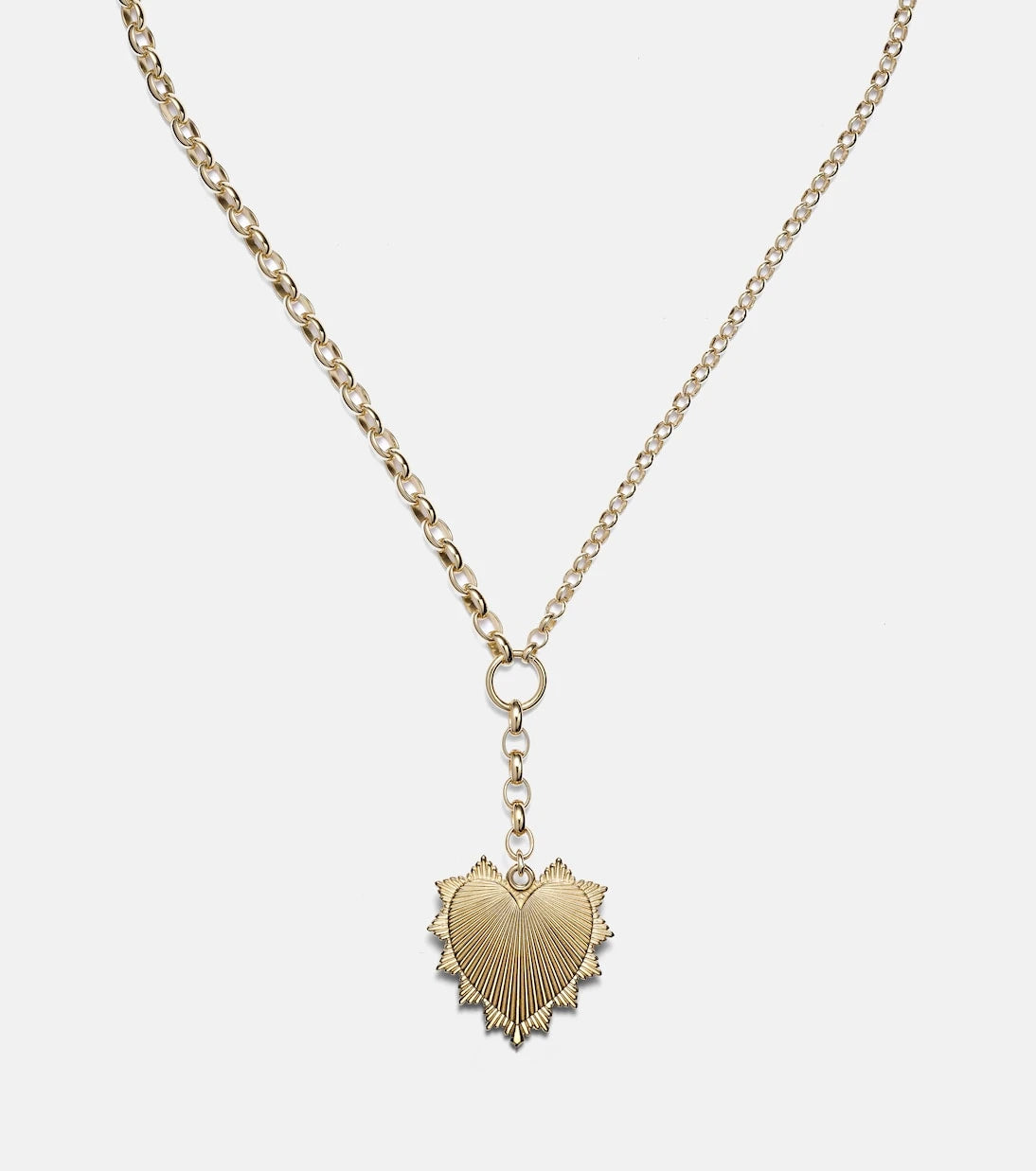 FoundRae - قلادة سلسلة من الذهب عيار 18 قيراطاً بتصميم Oversized Love Token