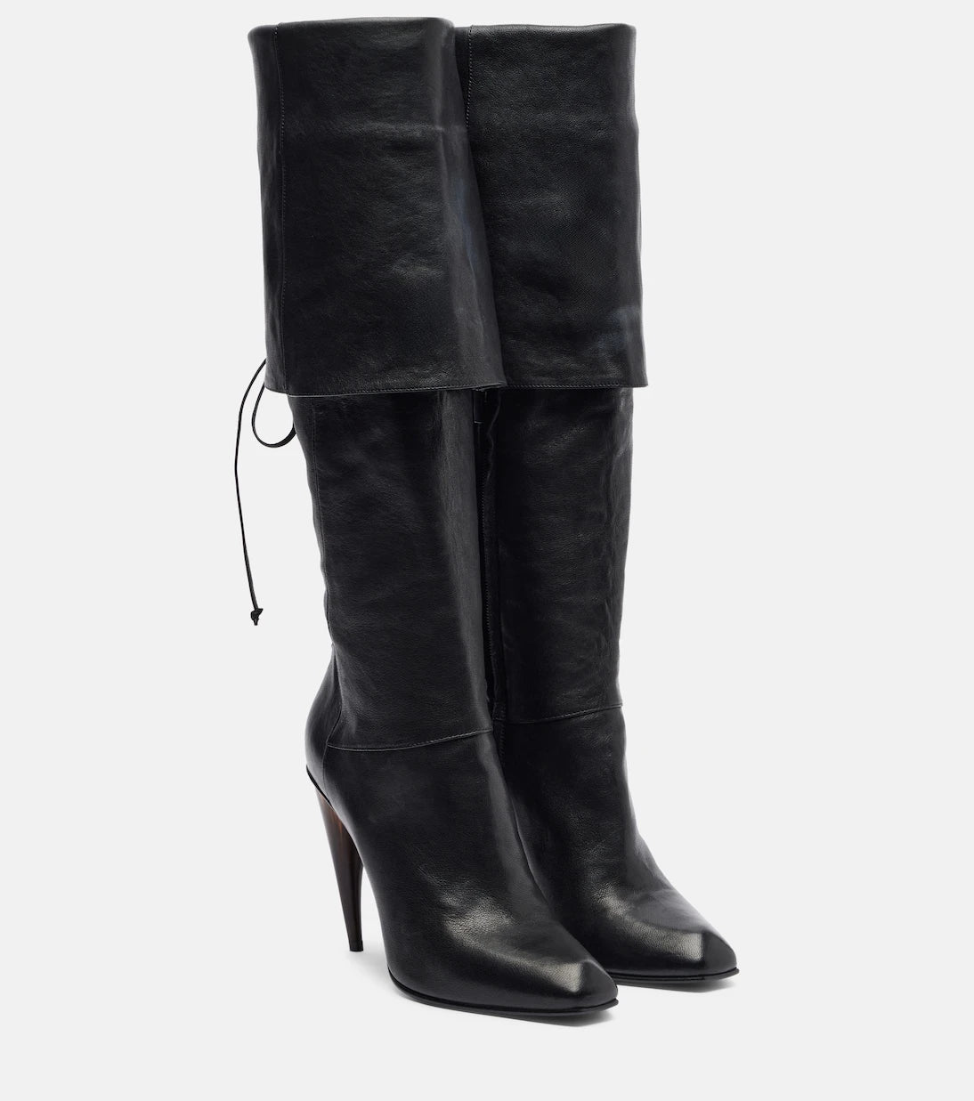 McQueen - Horn Heel leather knee-high boots