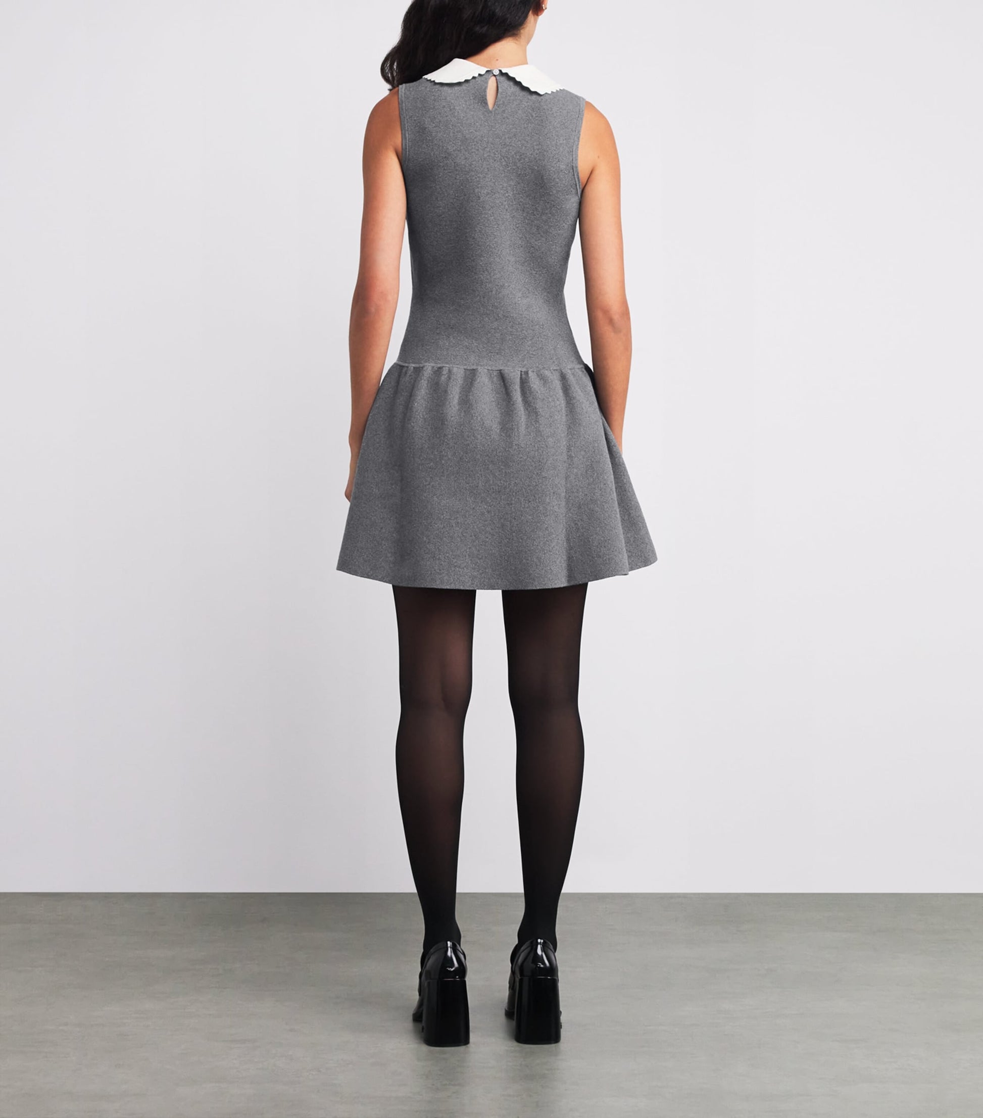 Claudie Pierlot Grey Cotton-Blend Skater Dress