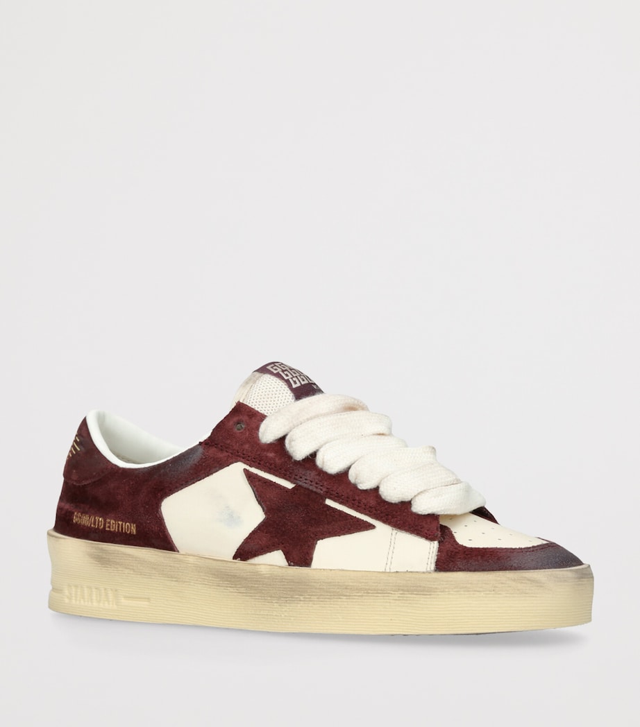 Burgundy Leather Stardan Sneakers