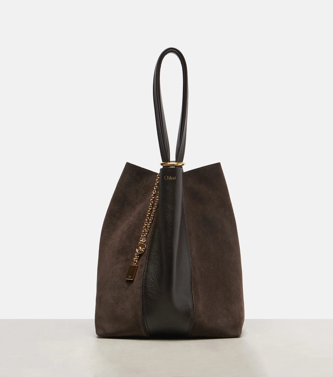 Chloé - Chloé Spin leather and suede tote bag
