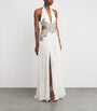 Zuhair Murad White Silk Chiffon Embellished Gown