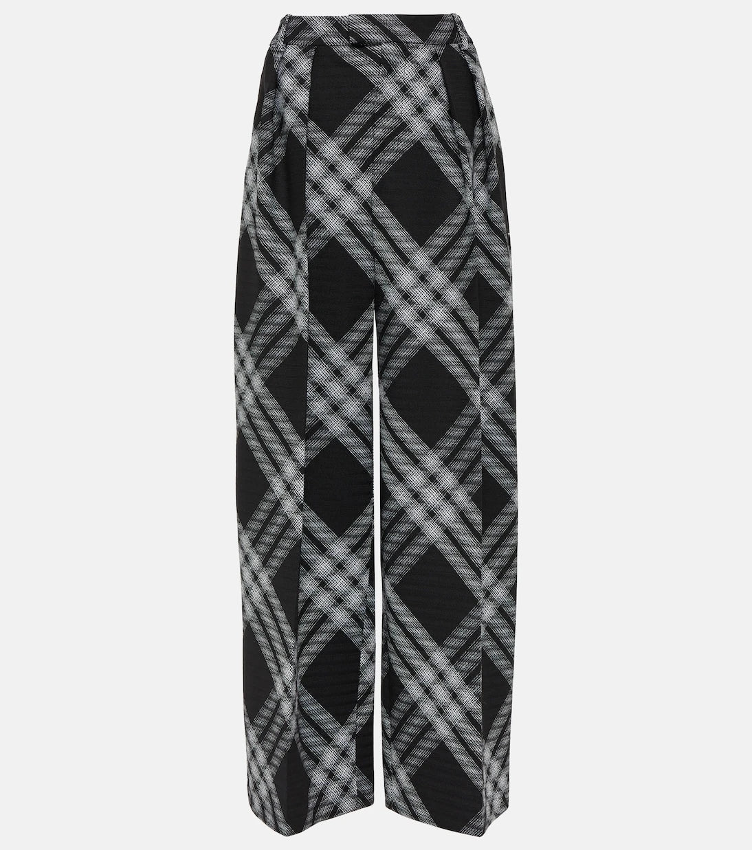 Burberry - Checked wool wide-leg pants
