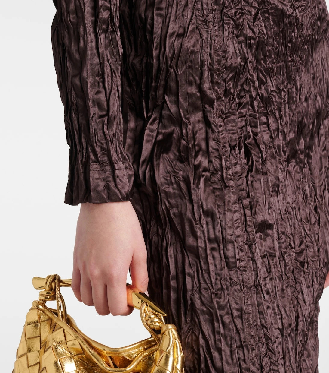 Bottega Veneta - فستان ميدي من الساتان