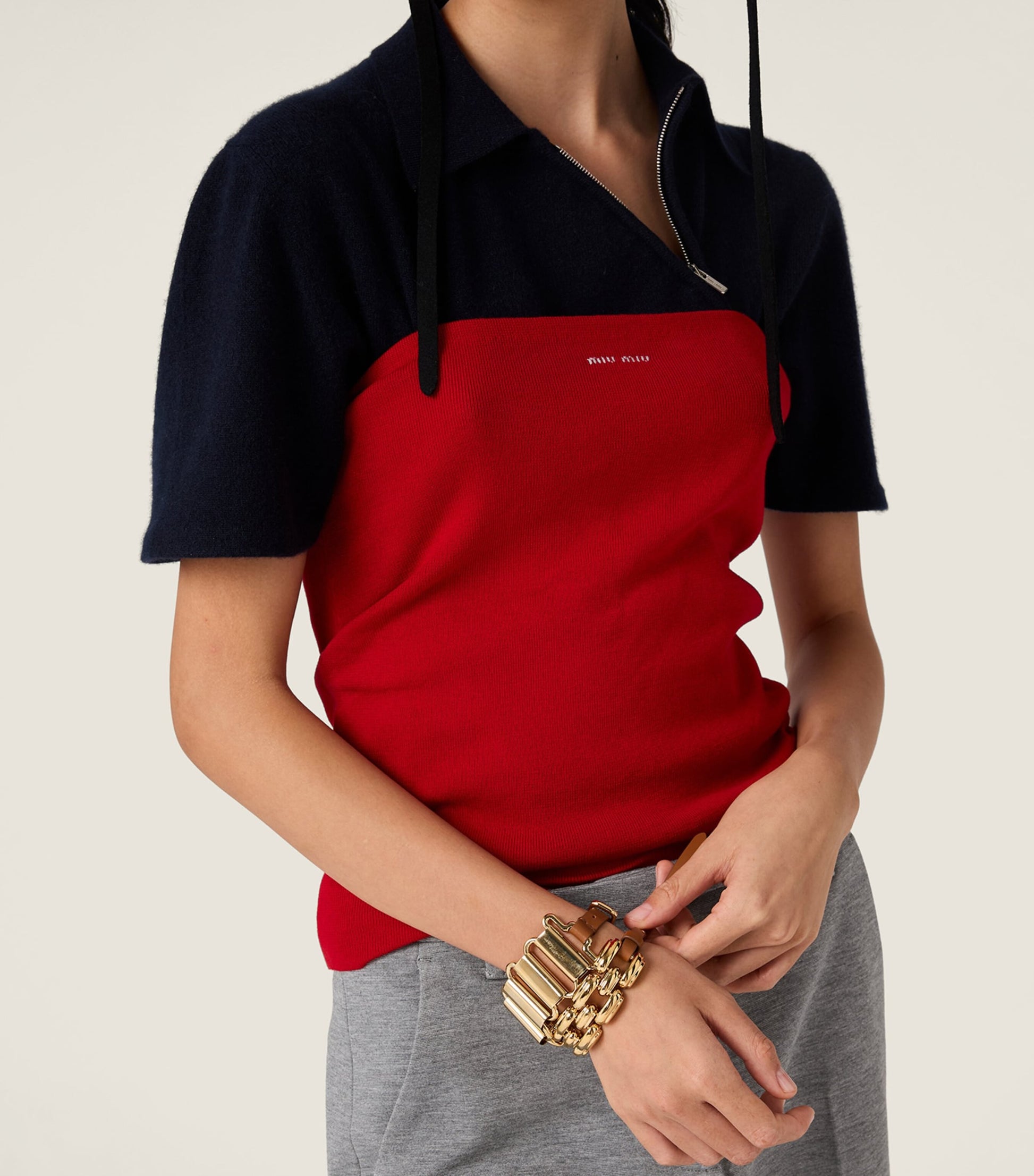 Miu Miu Red Cotton Logo Tube Top