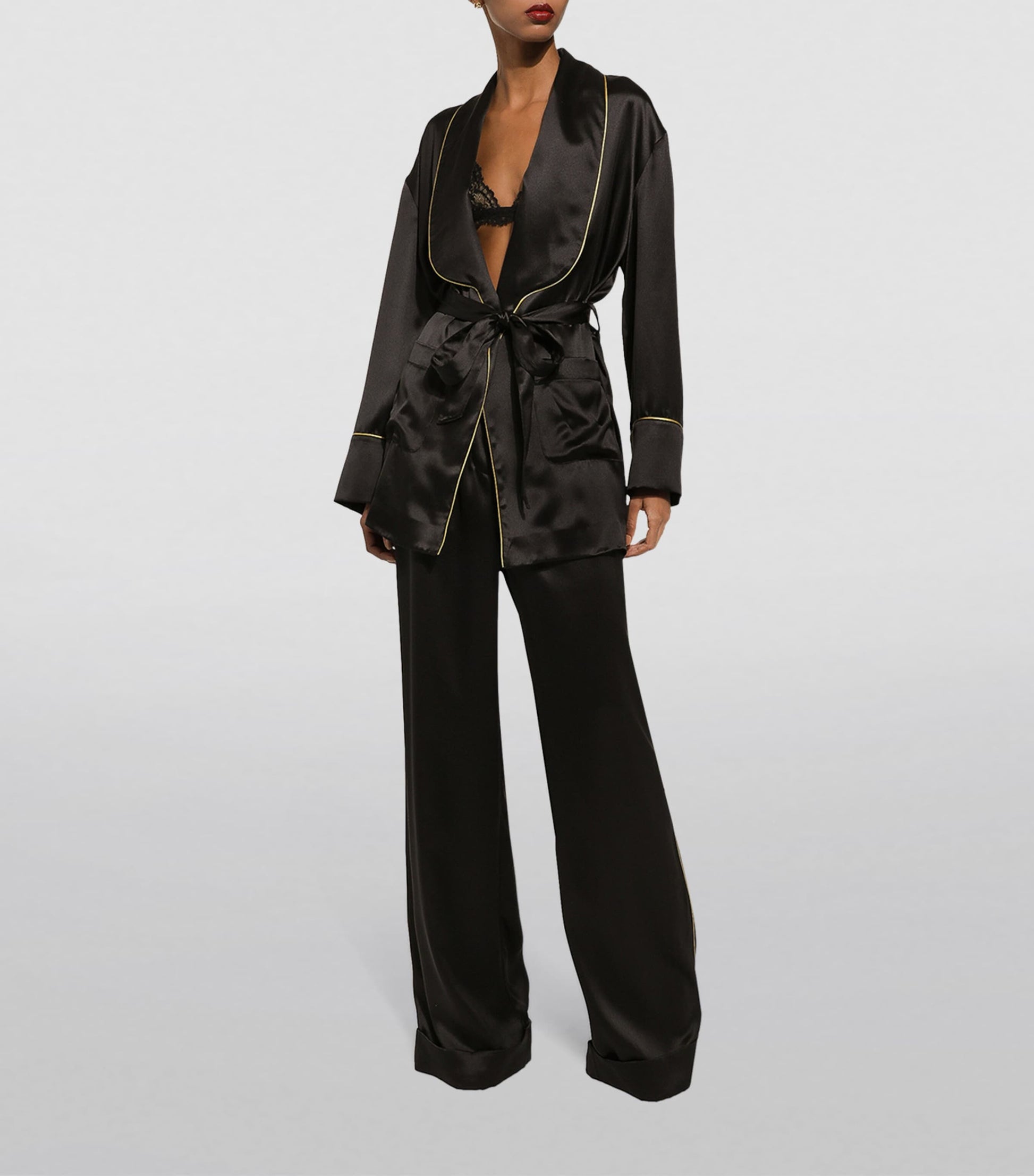Dolce & Gabbana Multi Silk Belted Robe