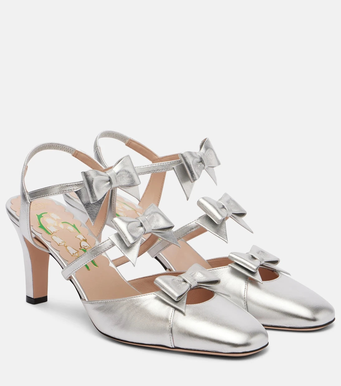Valentino Garavani - Bowow 75 leather slingback pumps
