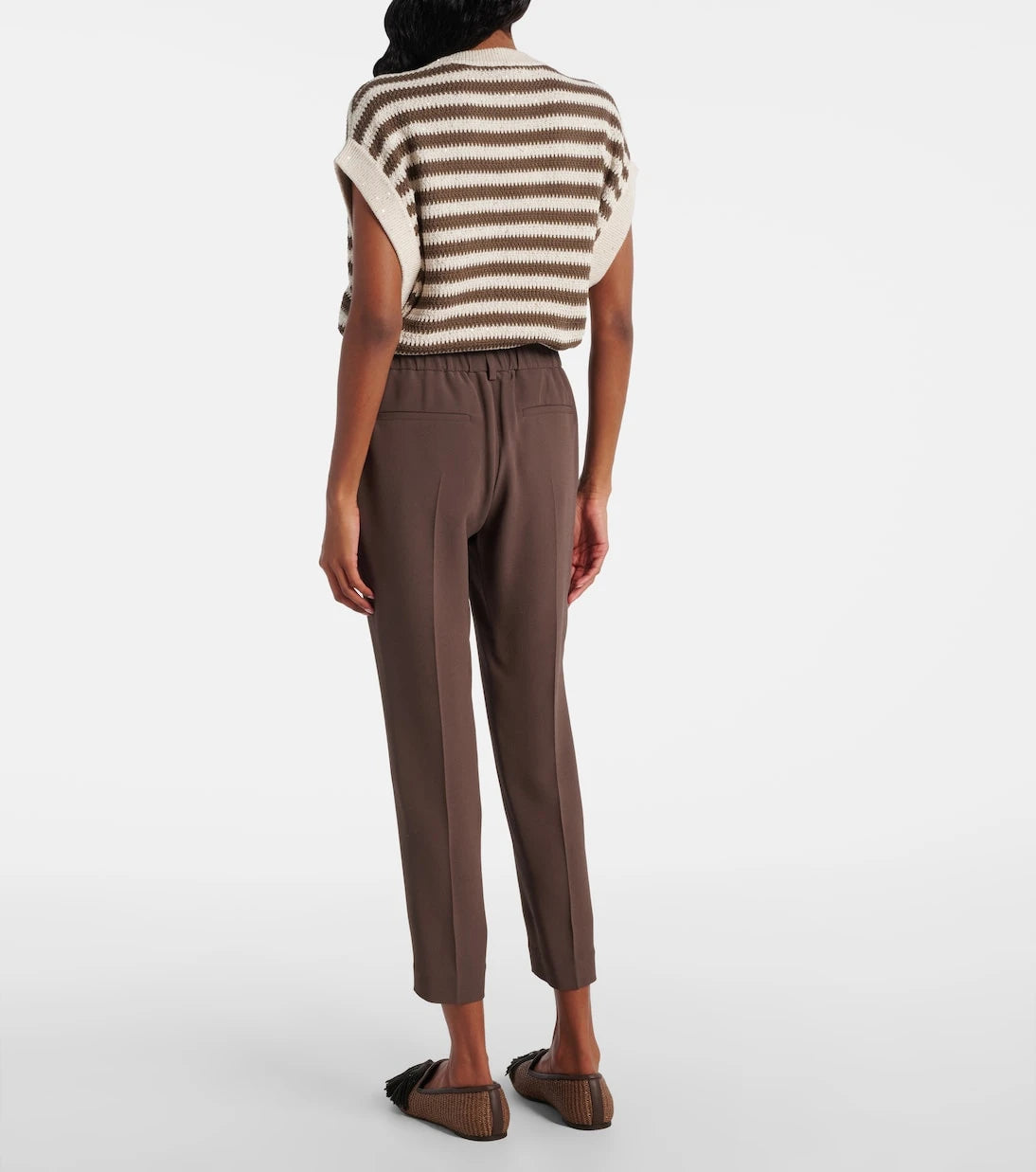Brunello Cucinelli - Cropped crêpe slim pants