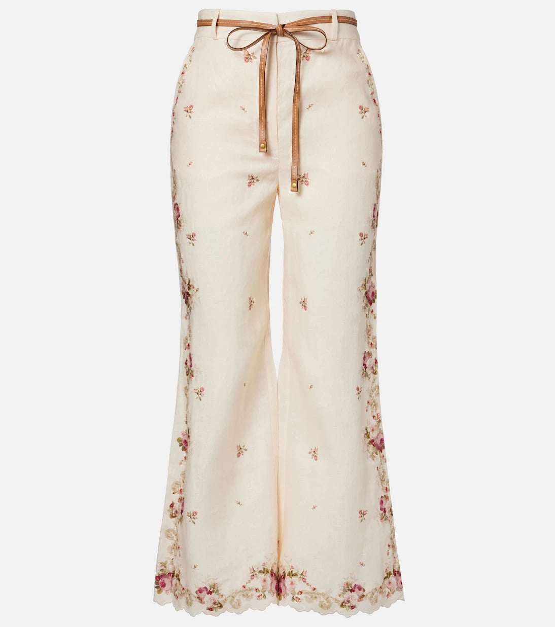 Zimmermann - بنطال Patience floral linen flares