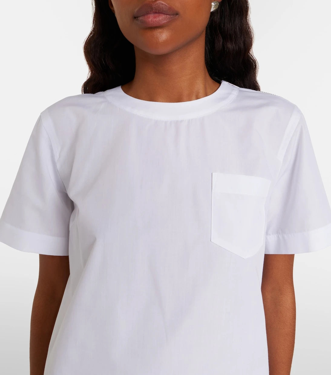 Sacai - فستان قصير بوبلين