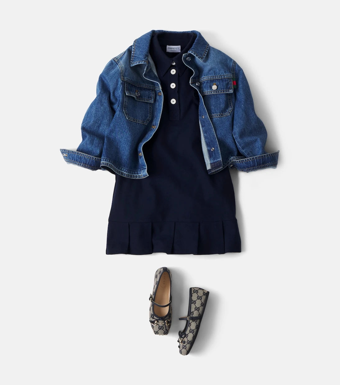 Gucci Kids - فستان قميص من مزيج القطن