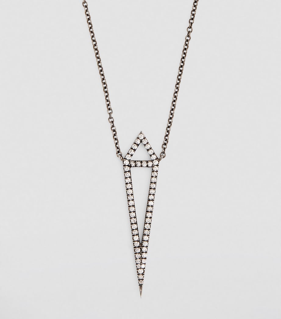 Eva Fehren Blackened White Gold and Diamond Dagger Necklace