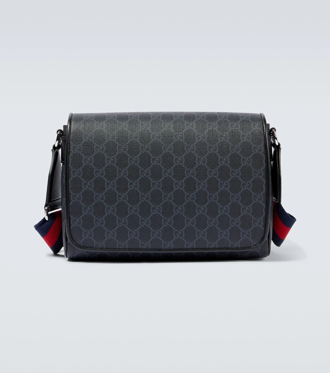 Gucci - Leather-trimmed GG canvas crossbody bag