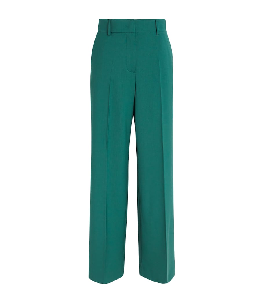 Green Virgin Wool Tailored Trousers