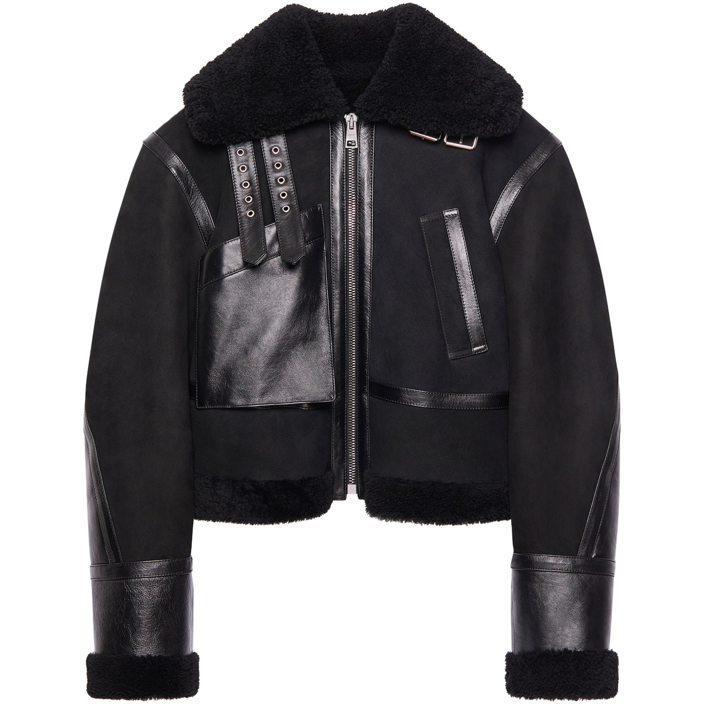 Givenchy Black Cropped Shearling Jacket