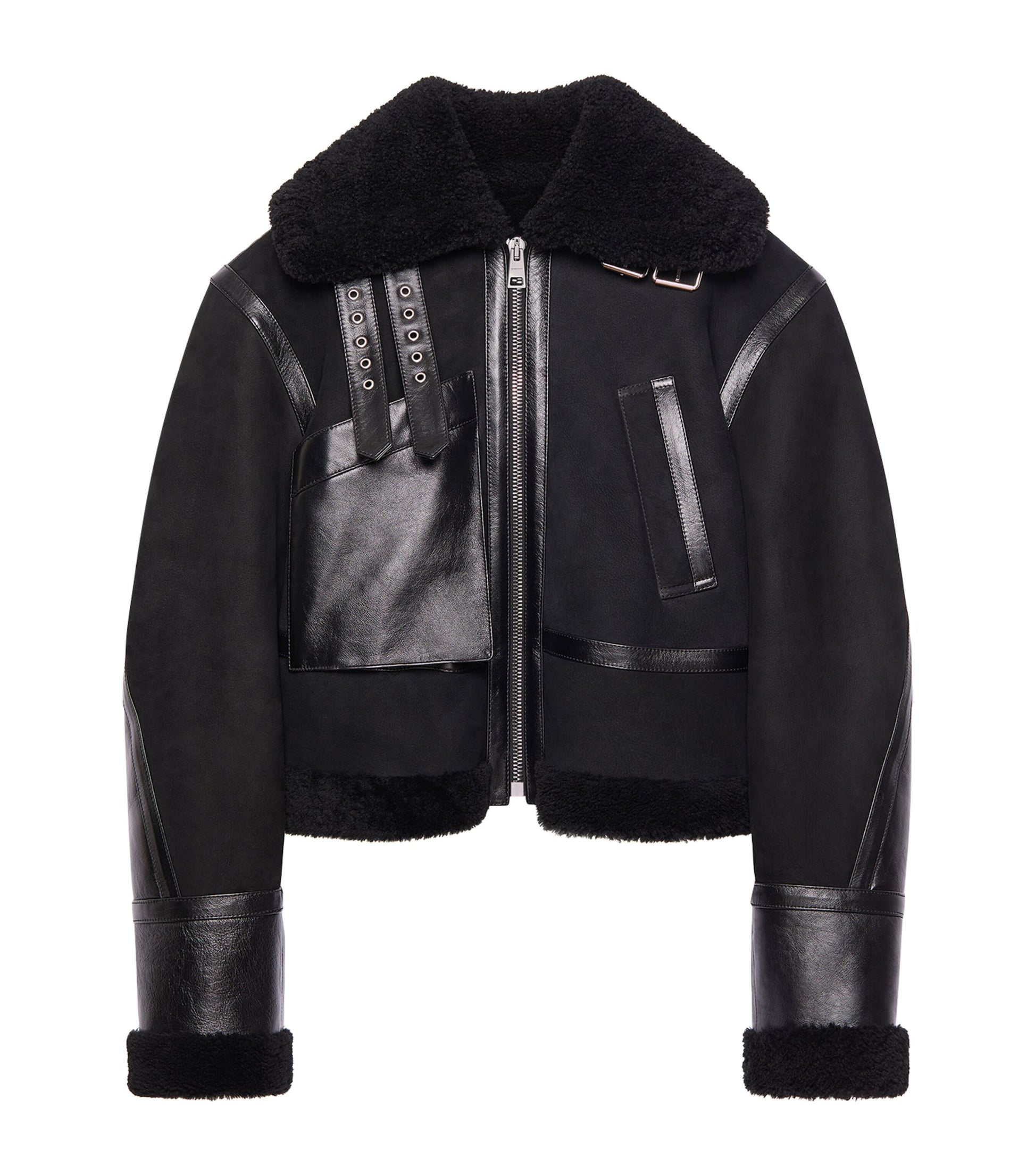 Givenchy Black Cropped Shearling Jacket