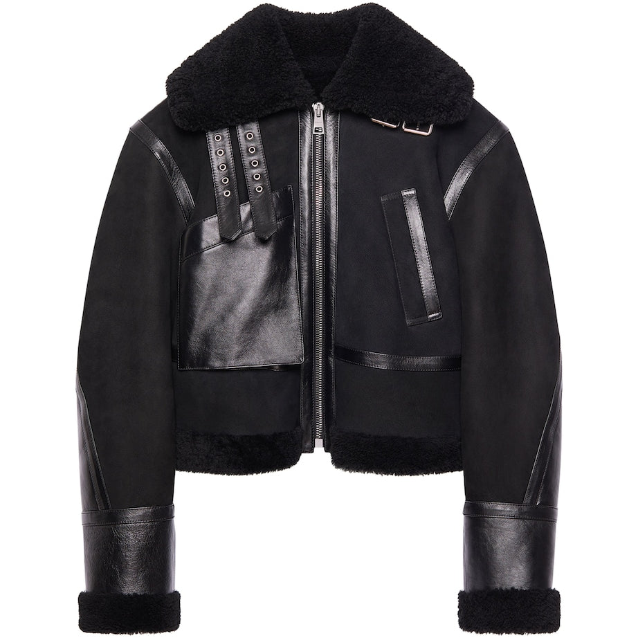 Givenchy Black Cropped Shearling Jacket