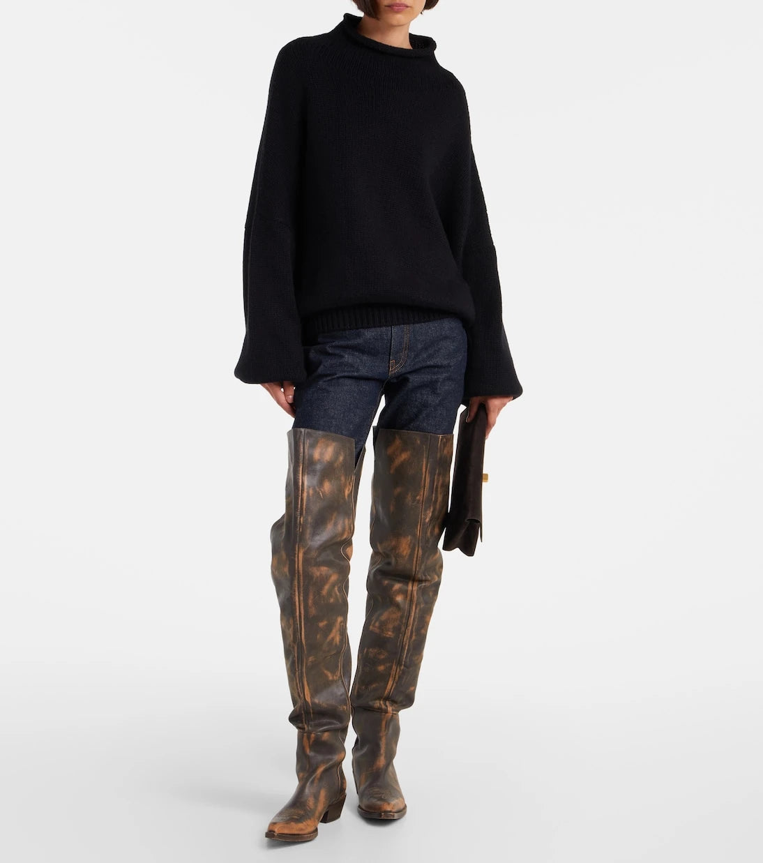 Khaite - Clive 35 leather over-the-knee boots
